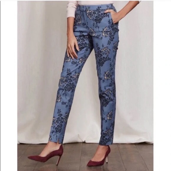 NEW Boden Blue Floral Richmond Trouser Pants Size 2P - Picture 2 of 8